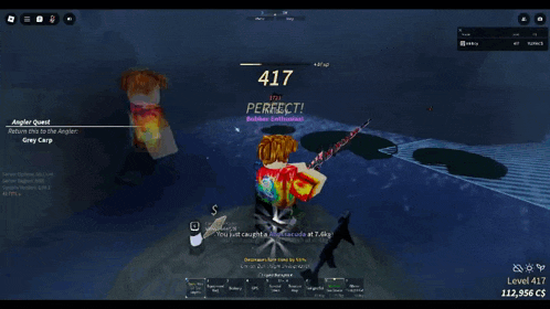 a person is fishing in a video game with the name millboy visible