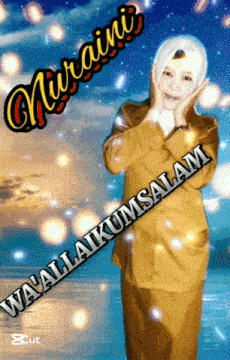 a picture of a woman with the words wa allahukumsalam on it