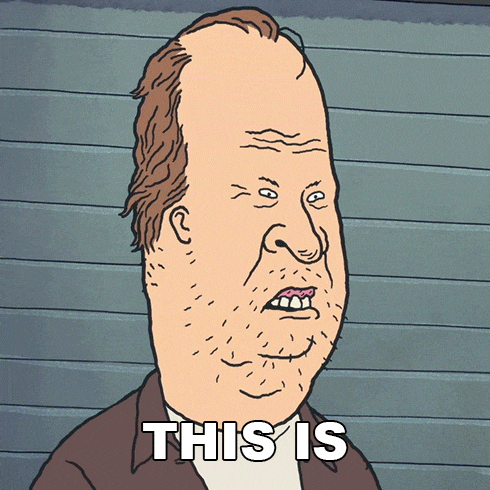a cartoon of a man with a beard and the words this is below him