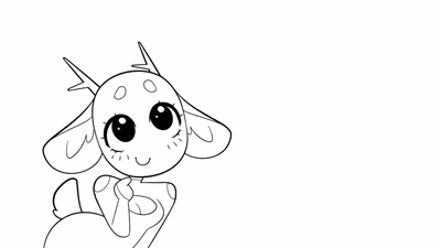 a black and white drawing of a deer holding a fan of money next to a hand holding a fan of money .