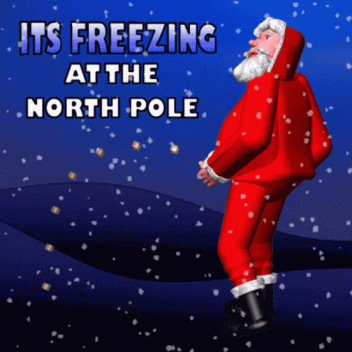 Freezing North Pole Santa North Pole GIF - Freezing North Pole Santa North Pole Santa Pee GIFs