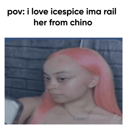 a woman with pink hair is taking a selfie with the caption " i love icespice ima rail her from chino " .