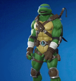 a teenage mutant ninja turtle is holding a sword