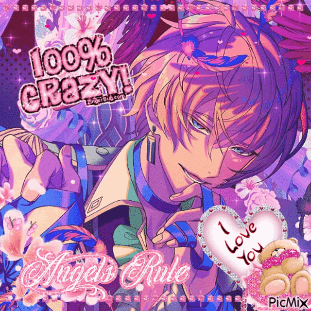 a picture of a boy with the words 100 % crazy on it