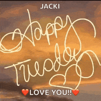 a happy tuesday greeting card with the name jacki