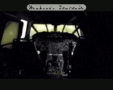 a computer screen shows the cockpit of an airplane with the words " el-i-c " written on the bottom