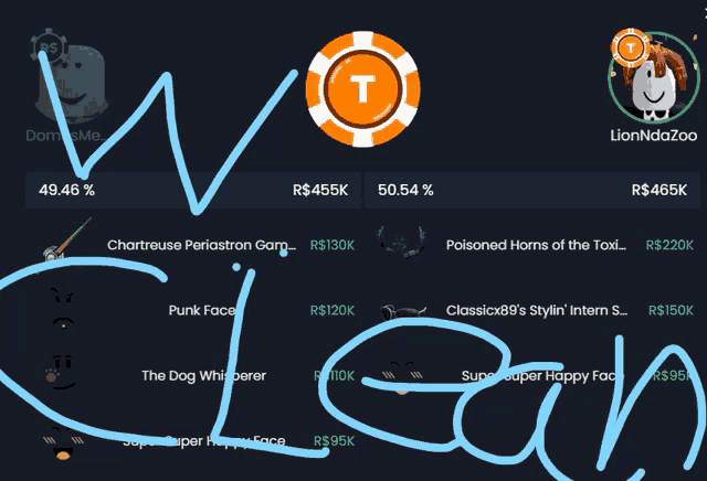 a screenshot of a game with the word clean written in blue