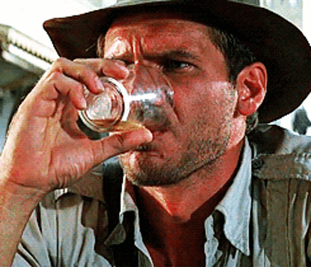 Drinking Indiana Jones GIF