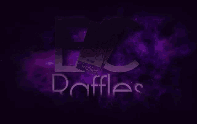 a purple background with the word raffles in the middle