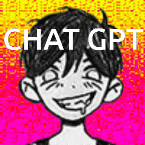 a black and white drawing of a boy with the words chat gpt written above him