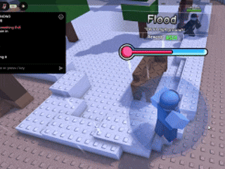 a screenshot of a video game with the word flood visible