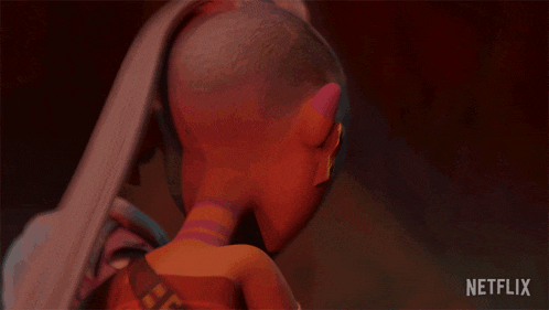 a close up of a person 's back with a netflix logo in the background