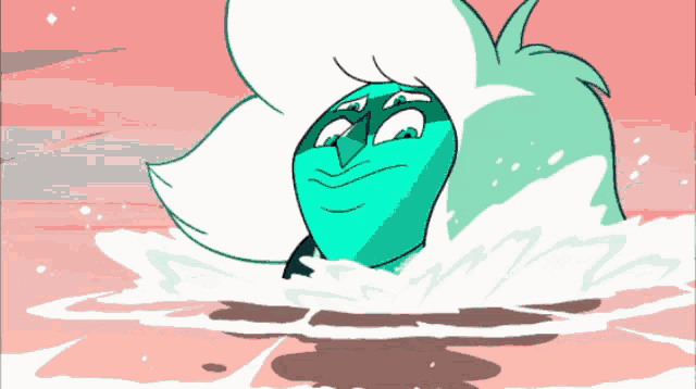 a cartoon character is swimming in the ocean