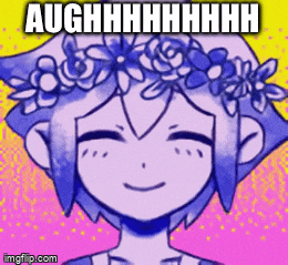 a drawing of a girl with a flower crown on her head and the words aughhhhhhh