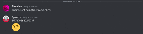 a screenshot of a discord conversation with blondiee and specter