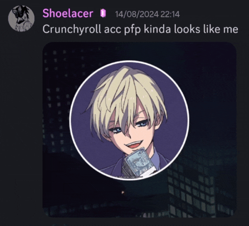 a screenshot of a crunchyroll account with a picture of a boy