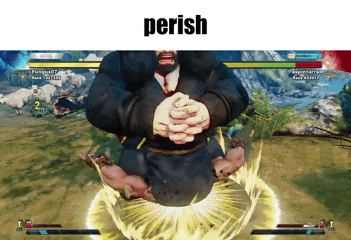 a screenshot of a video game with the word perish on the bottom