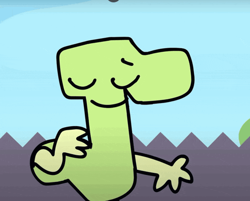 a cartoon drawing of a number four with a big smile
