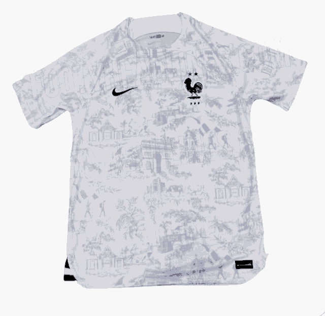 a white shirt with a rooster on the front and the word france on it