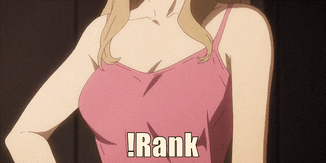 a woman in a pink tank top with the word rank written on it