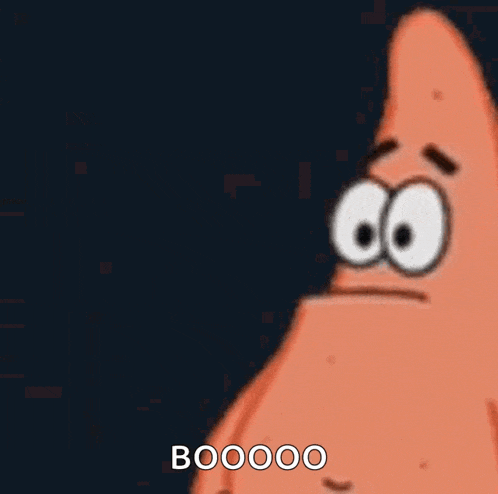 patrick star from spongebob squarepants is pointing his finger at something .