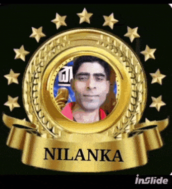 a picture of a man in a gold medal with the name nilanka on it