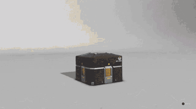 a yellow light is coming out of a box that says overwatch on it .