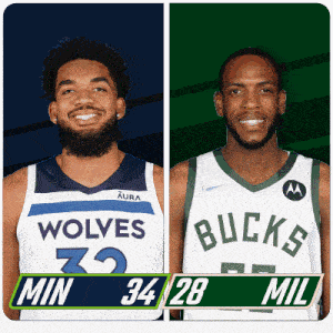 Minnesota Timberwolves (34) Vs. Milwaukee Bucks (28) First-second Period Break GIF