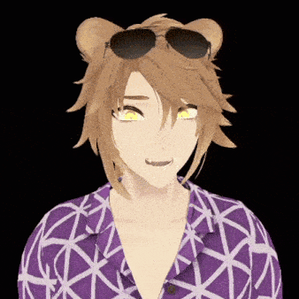 a 3d model of a boy wearing sunglasses and a purple shirt