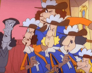 a group of cartoon characters standing next to each other wearing cowboy hats