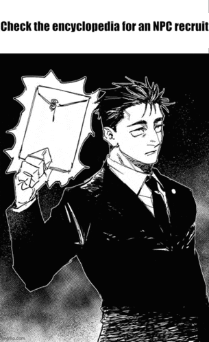 a black and white drawing of a man in a suit holding an encyclopedia