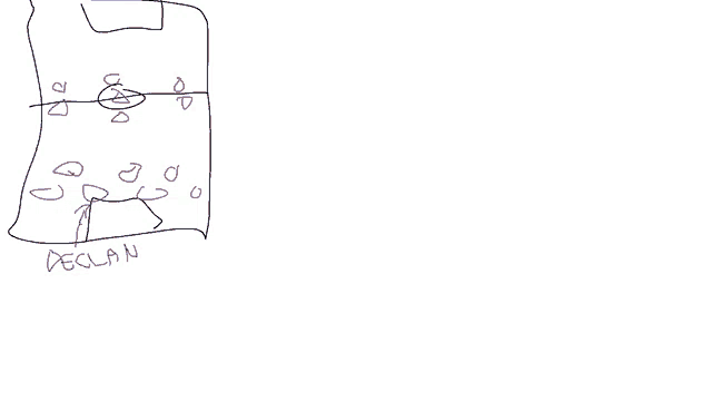 a drawing of a soccer game with the name declan on the bottom right