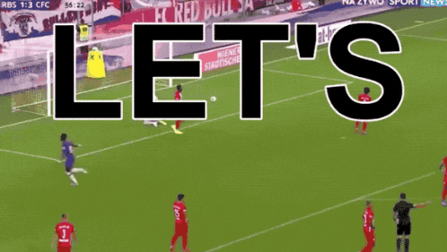 a soccer field with the words let 's goal written above it