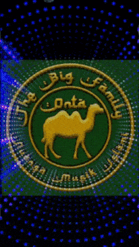 a picture of a camel in a circle that says big family