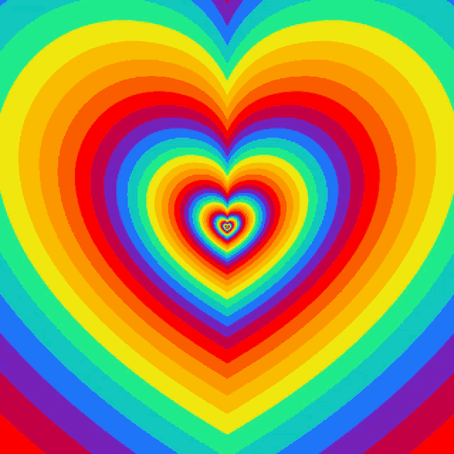a heart made of rainbow colored hearts