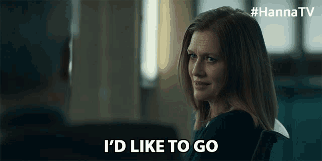 a woman says i 'd like to go while sitting in a chair