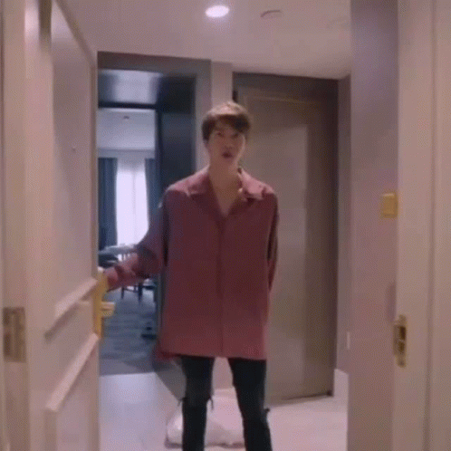 Jin Standing After Opening Door GIF - Jin Standing After Opening Door GIFs