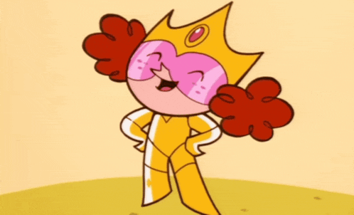 a cartoon character is wearing a crown and sunglasses