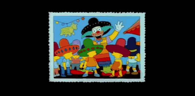 a picture of a group of cartoon characters fighting roosters
