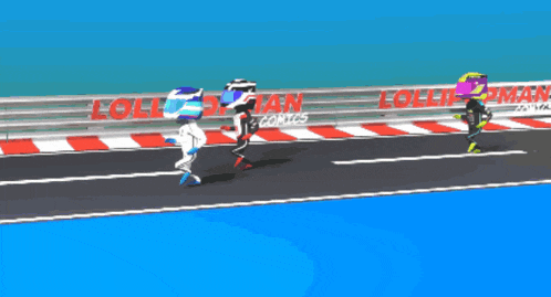a cartoon of racers with the words this is why i quit f2 too many sweats on the bottom