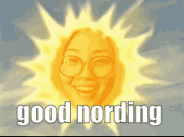 a sun with a woman 's face on it and the words good nording