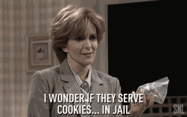 I Wonder If They Serve Cookies In Jail Snl GIF - I Wonder If They Serve Cookies In Jail Snl Snl Gifs GIFs