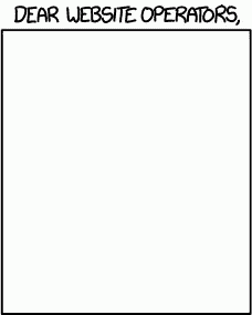 a drawing of a stick figure with the words dear website operators written on it