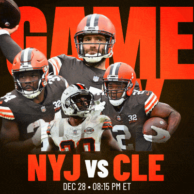 a poster for nyj vs cle on december 28th