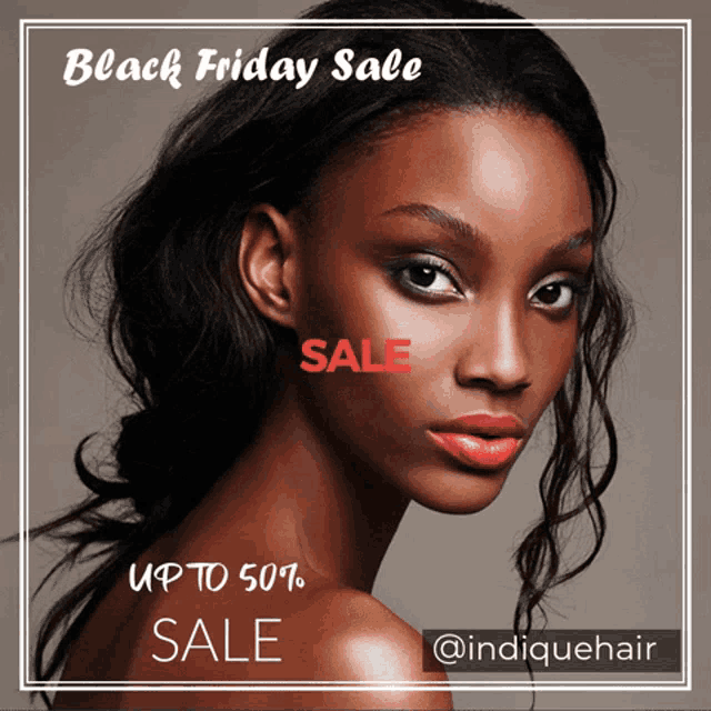 an advertisement for a black friday sale with a woman 's face