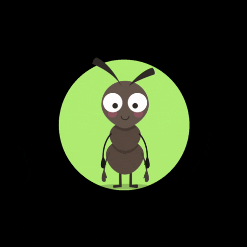 a cartoon ant is standing in a green circle with the word nasuku below it