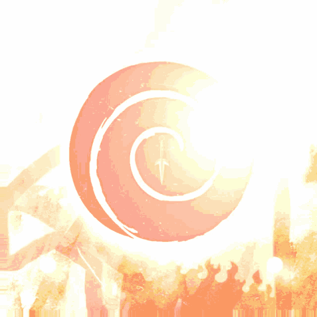 a drawing of a swirl with a sword in it