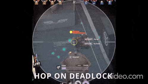 a screenshot of a video game with the words hop on deadlock video.com