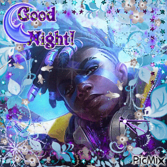 a picture of a man with the words good night written on it
