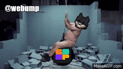 a pixel art of a naked man swinging on a swing with the hashtag @webump